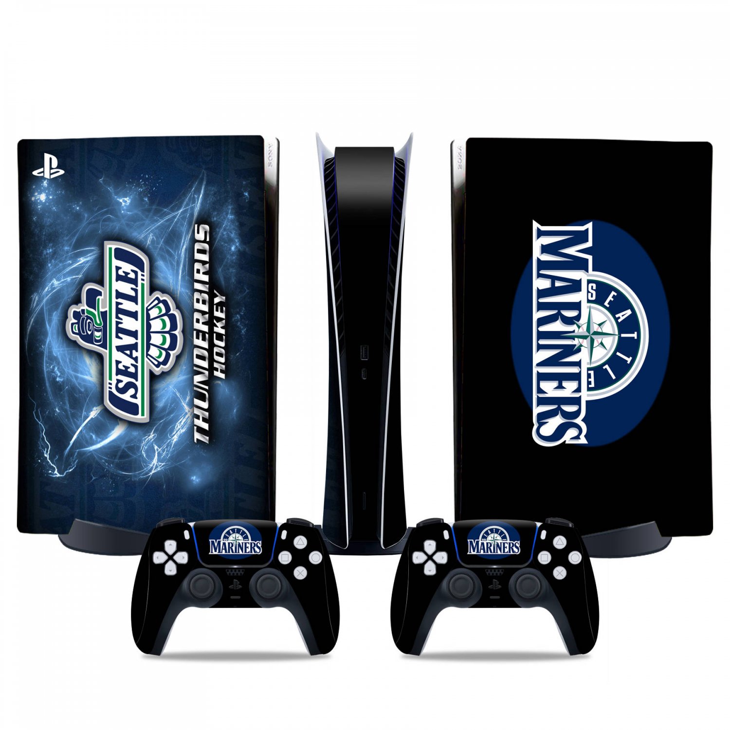 Seattle Mariners decal skin for PS5 digital Console & 2 Controllers