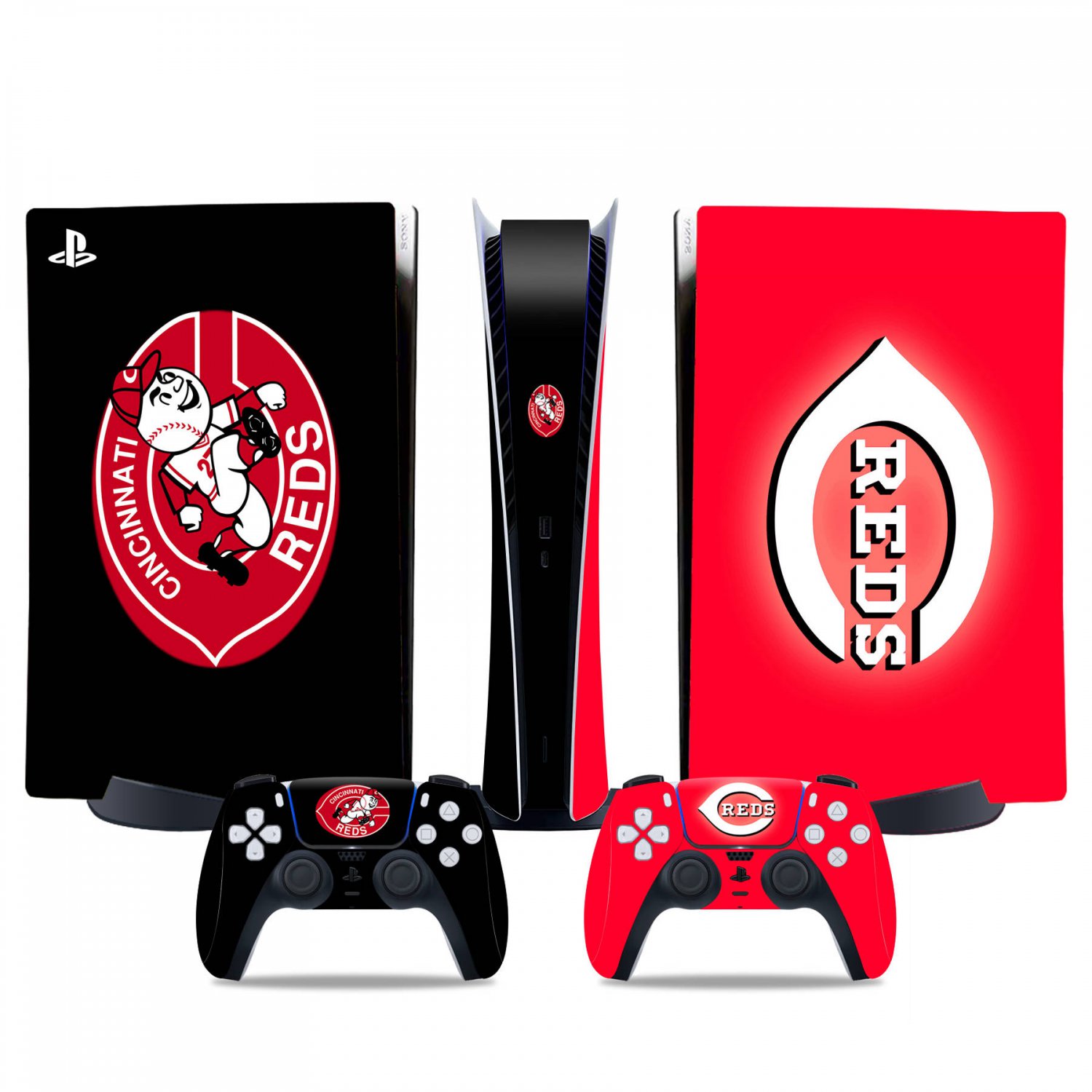 Cincinnati Reds decal skin for PS5 digital Console & 2 Controllers
