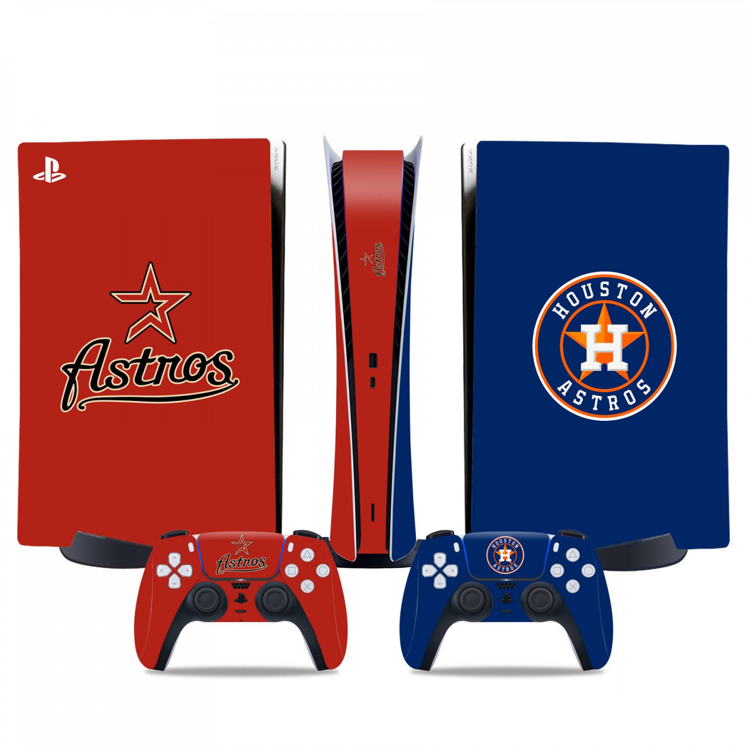 Houston Astros decal skin for PS5 digital Console & 2 Controllers