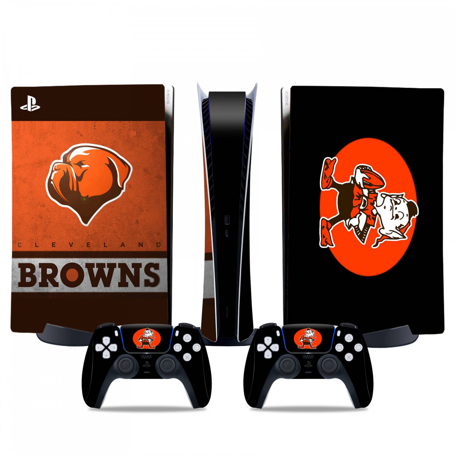 Cleveland browns decal skin for PS5 digital Console & 2 Controllers
