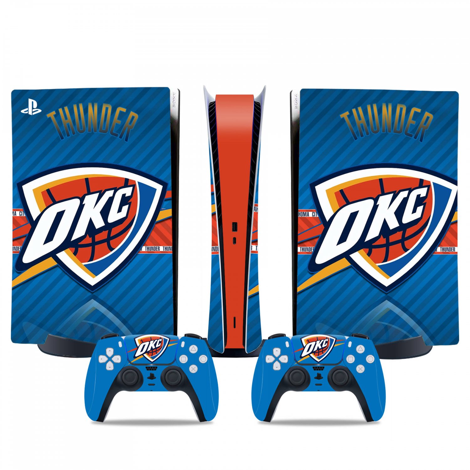 Okc Thunder decal skin for PS5 digital Console & 2 Controllers