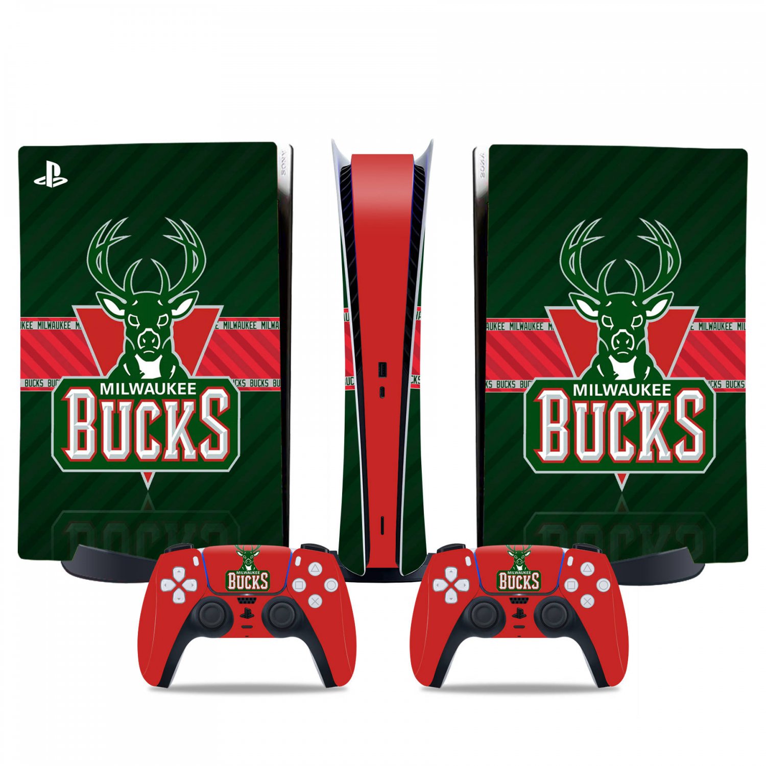 Milwaukee Bucks decal skin for PS5 digital Console & 2 Controllers