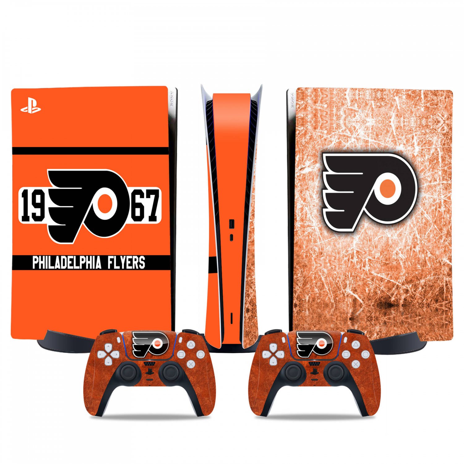 Philadelphia Flyers decal skin for PS5 digital Console & 2 Controllers