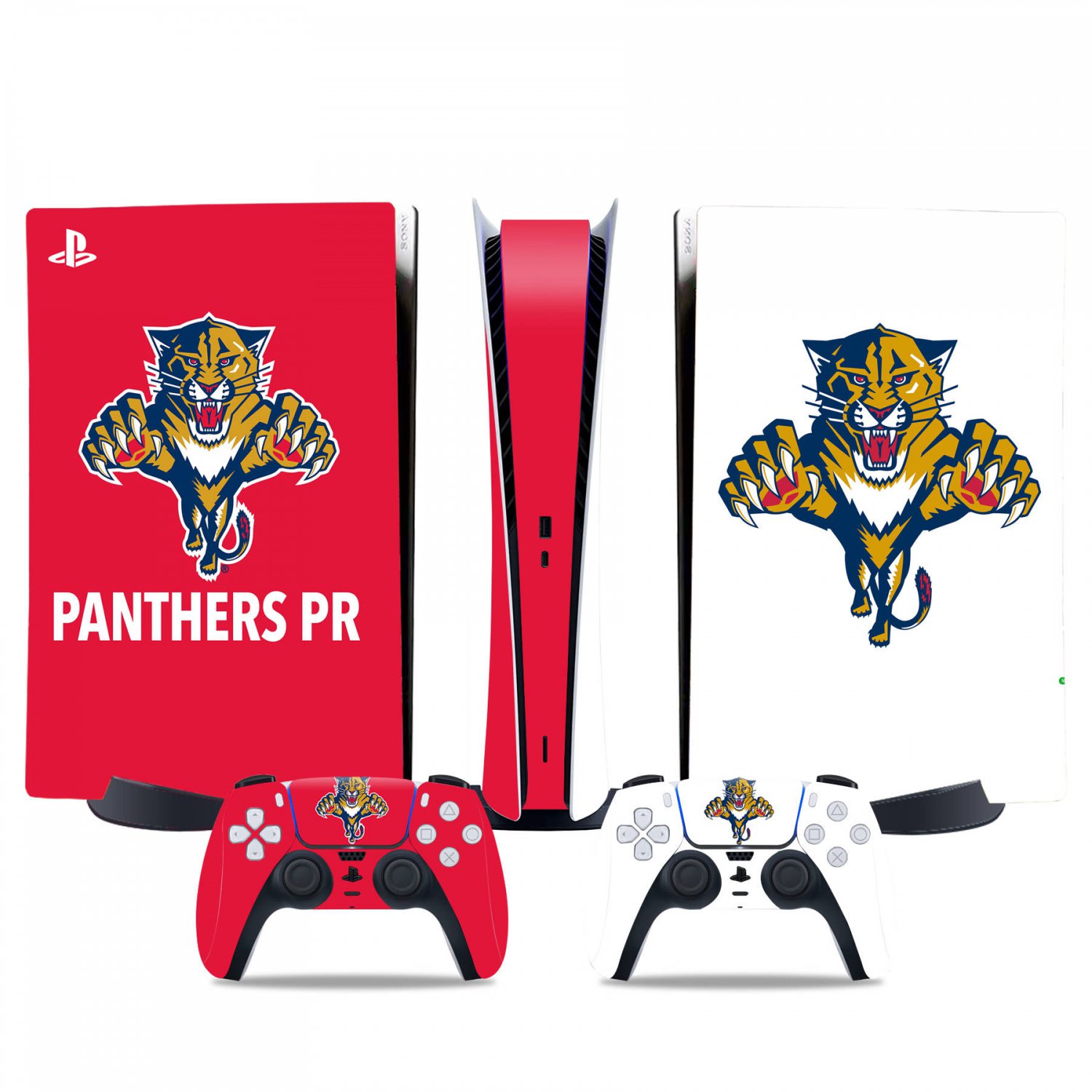 Panthers PR decal skin for PS5 digital Console & 2 Controllers