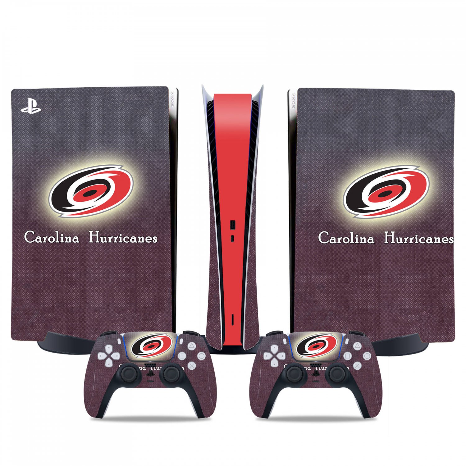 Carolina Harricanes decal skin for PS5 digital Console & 2 Controllers