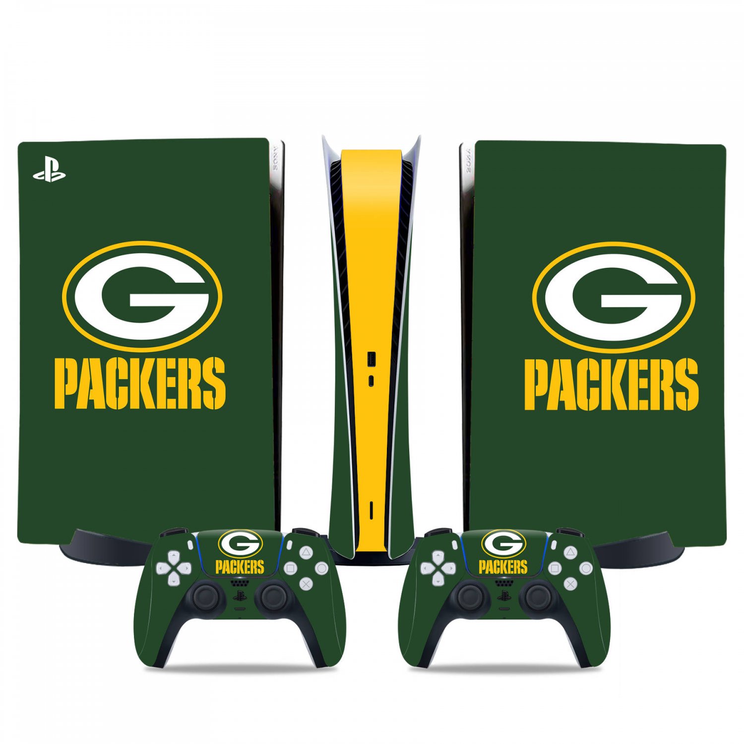 Green bay packers decal skin for PS5 digital Console & 2 Controllers