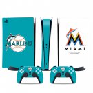 Miami Marlins decal skin for PS5 digital Console & 2 Controllers
