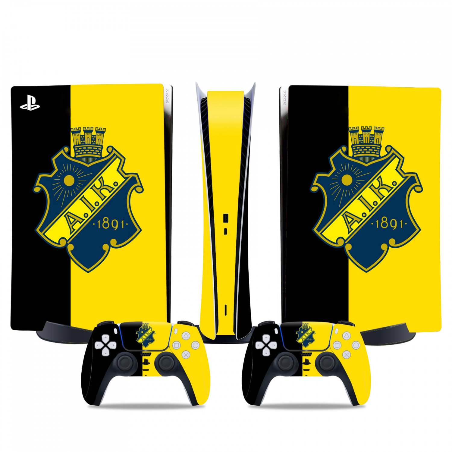 AIK Fotboll decal skin for PS5 digital Console & 2 Controllers