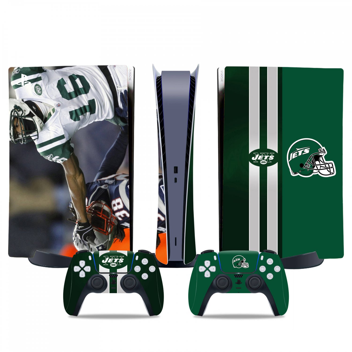 New York Jets decal skin for PS5 digital Console & 2 Controllers