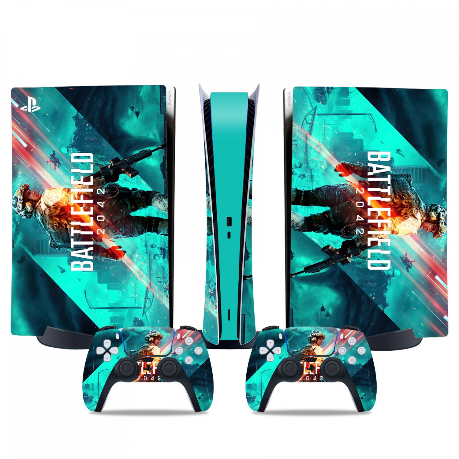 Battlefield 2042 decal skin for PS5 digital Console & 2 Controllers