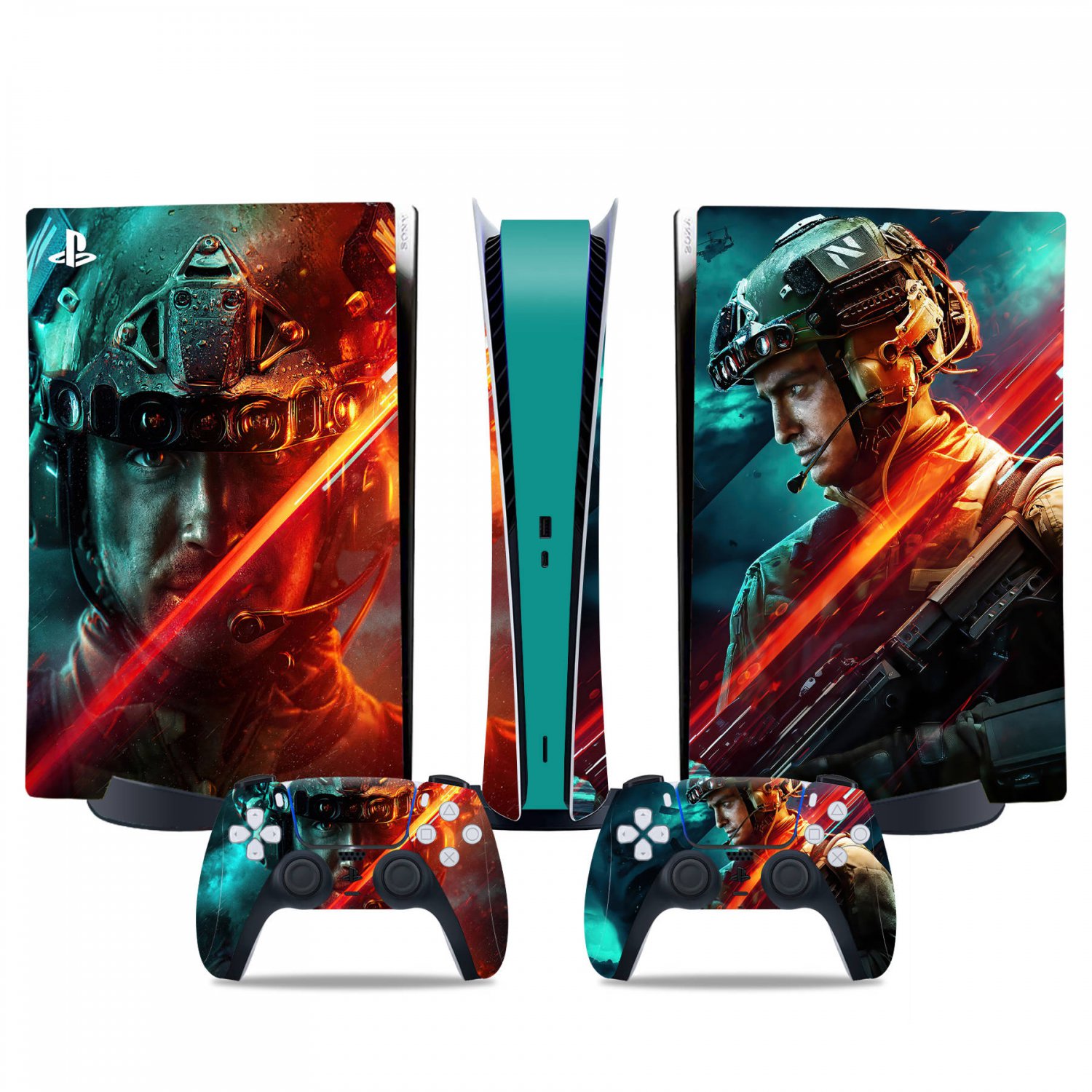 Battlefield 2042 decal skin for PS5 digital Console & 2 Controllers