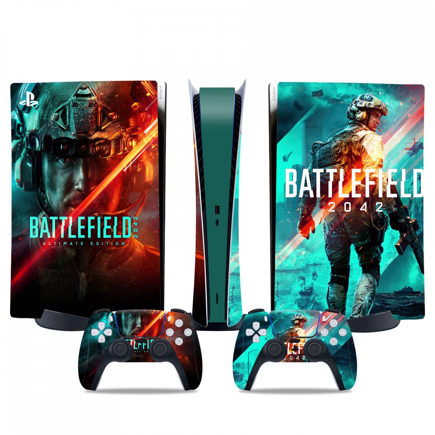 Battlefield 2042 decal skin for PS5 digital Console & 2 Controllers