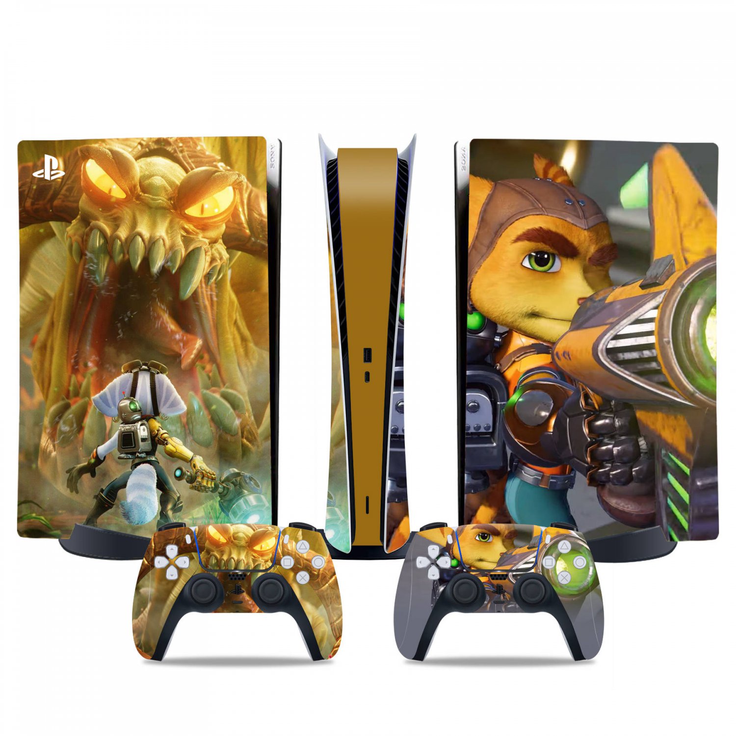Ratchet & Clank Rift Apart decal skin for PS5 digital Console & 2 Controllers
