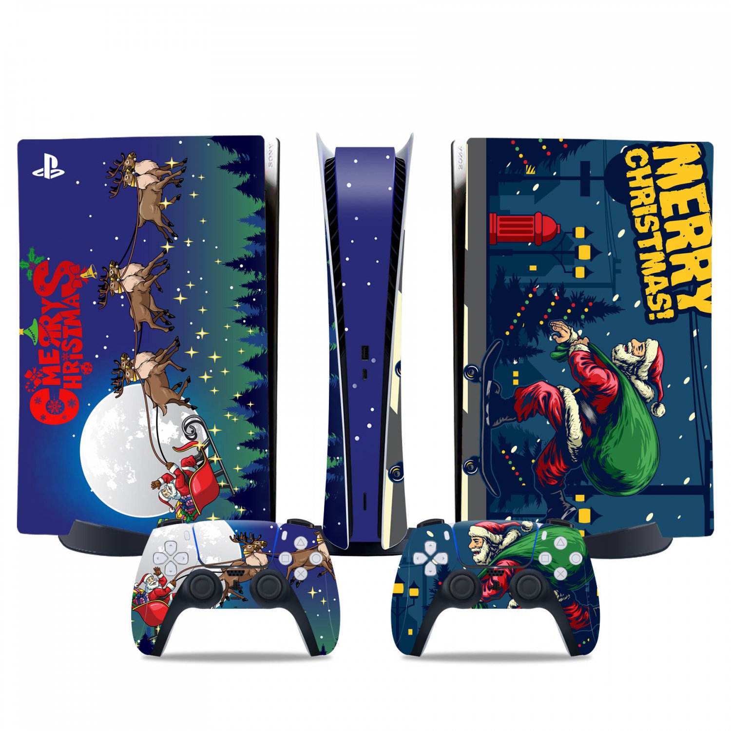 Merry Christmas decal skin for PS5 digital Console & 2 Controllers