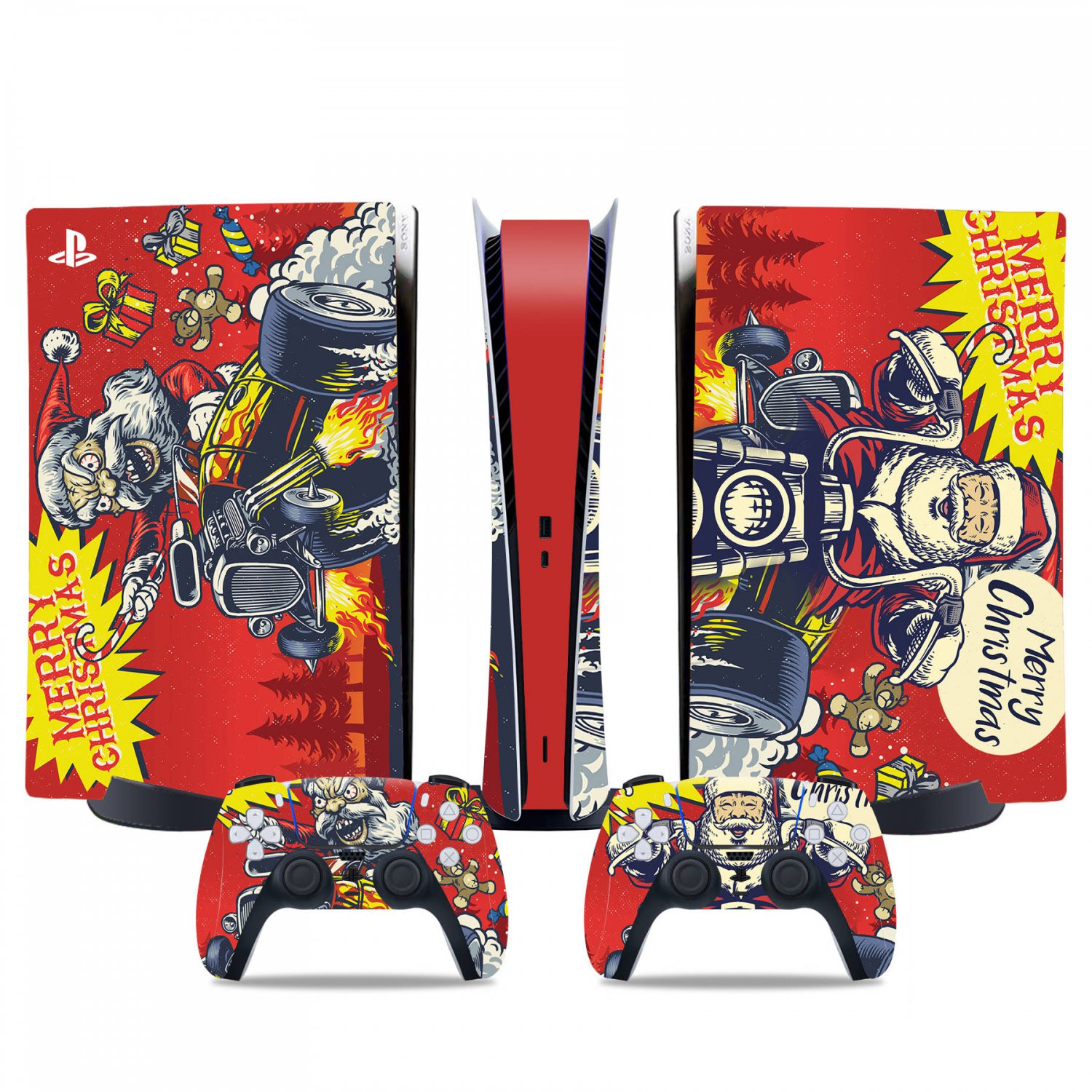 Merry Christmas decal skin for PS5 digital Console & 2 Controllers
