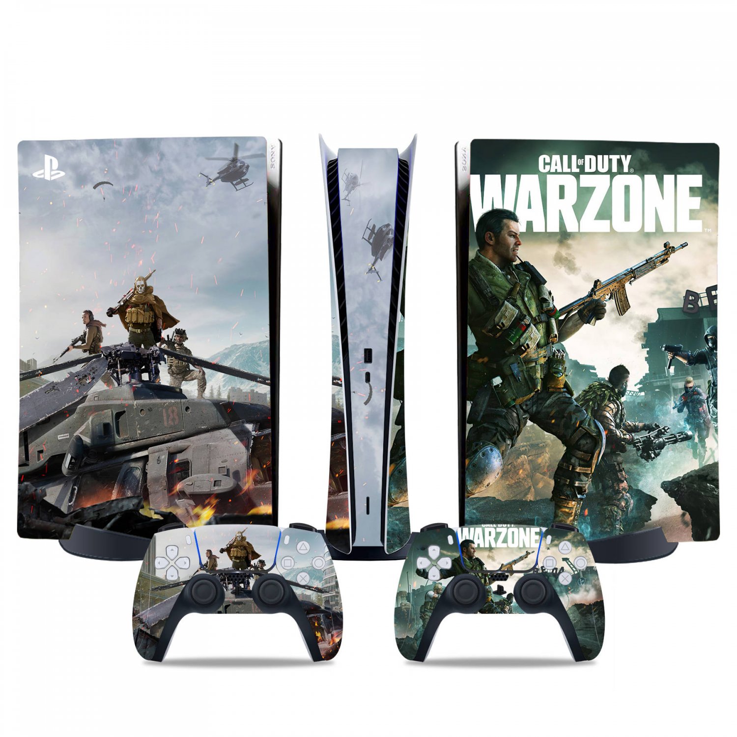 Call of Duty Warzone decal skin for PS5 digital Console & 2 Controllers