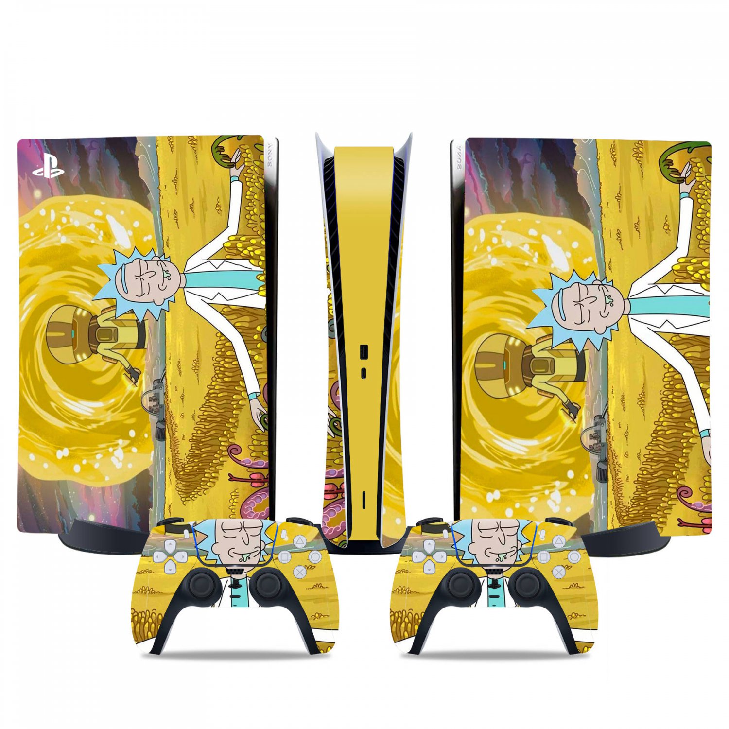 Rick and Morty decal skin for PS5 digital Console & 2 Controllers