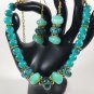 Handmade turquoise green beaded necklace