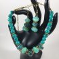 Handmade turquoise green beaded necklace