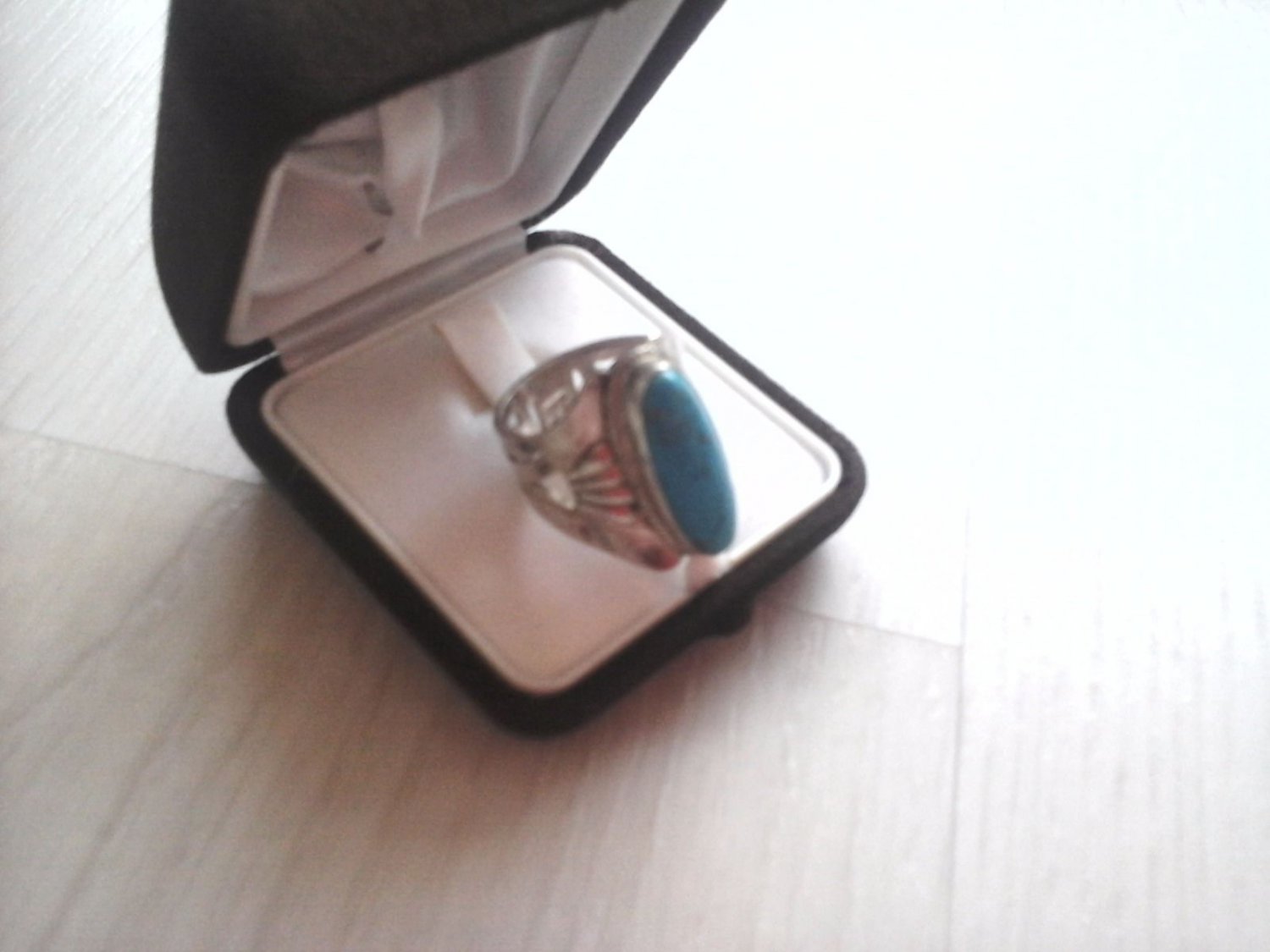 GAZI RING WITH TURQUOISE AND IN STERLING SILVER 925 ORIGINAL IN GIFT BOX