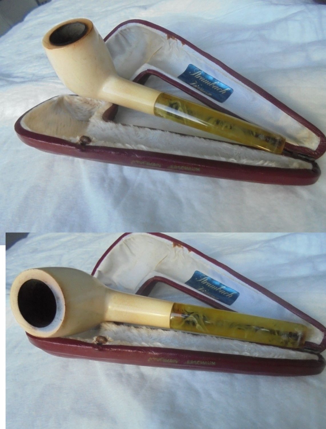 STRAMBACH VIENNA AUSTRIA PIPA IN SCHIUMA DI MARE SMOKED PIPE ORIGINAL