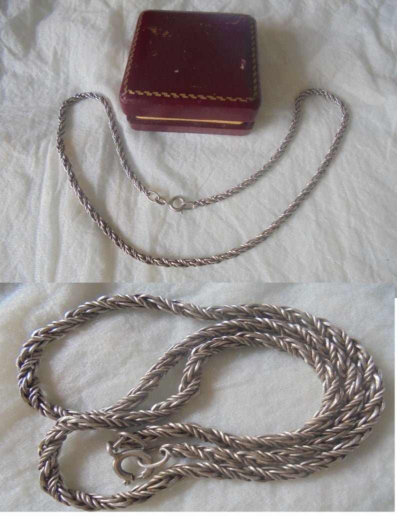 NECKLACE in STERLING SILVER 925 collana girocollo maglia torciglione in argento 925 original 1950s