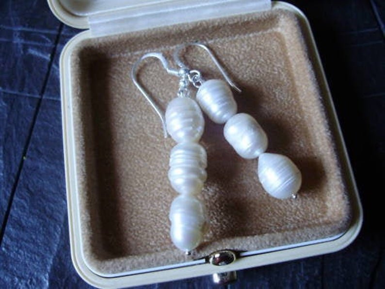 EARRINGS in SILVER 925 and white PEARLS Originals IN GIFT BOX