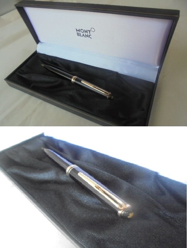 MONTBLANC 215 BALL POINT CLIP LEVER Ball pen BLACK AND GOLD + BOX