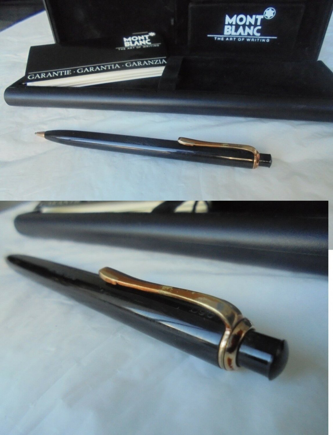 MONTBLANC MONTEROSA PENCIL PEN BLACK AND GOLD + BOX ORIGINAL