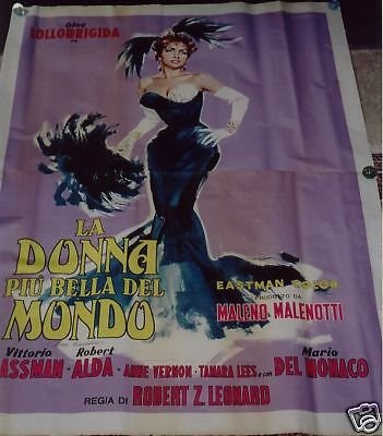 BEAUTIFUL BUT DANGEROUS with Lollobrigida and Gassman Film Movie Poster Original 1955
