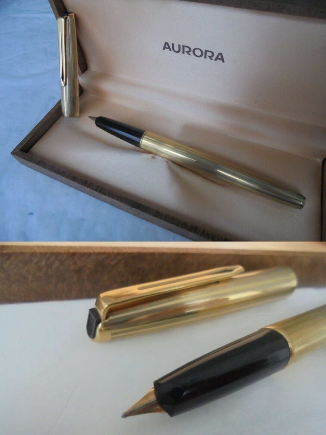 AURORA 98 MILLERIGHE Fountain pen in gold 22K in it's gift box Original