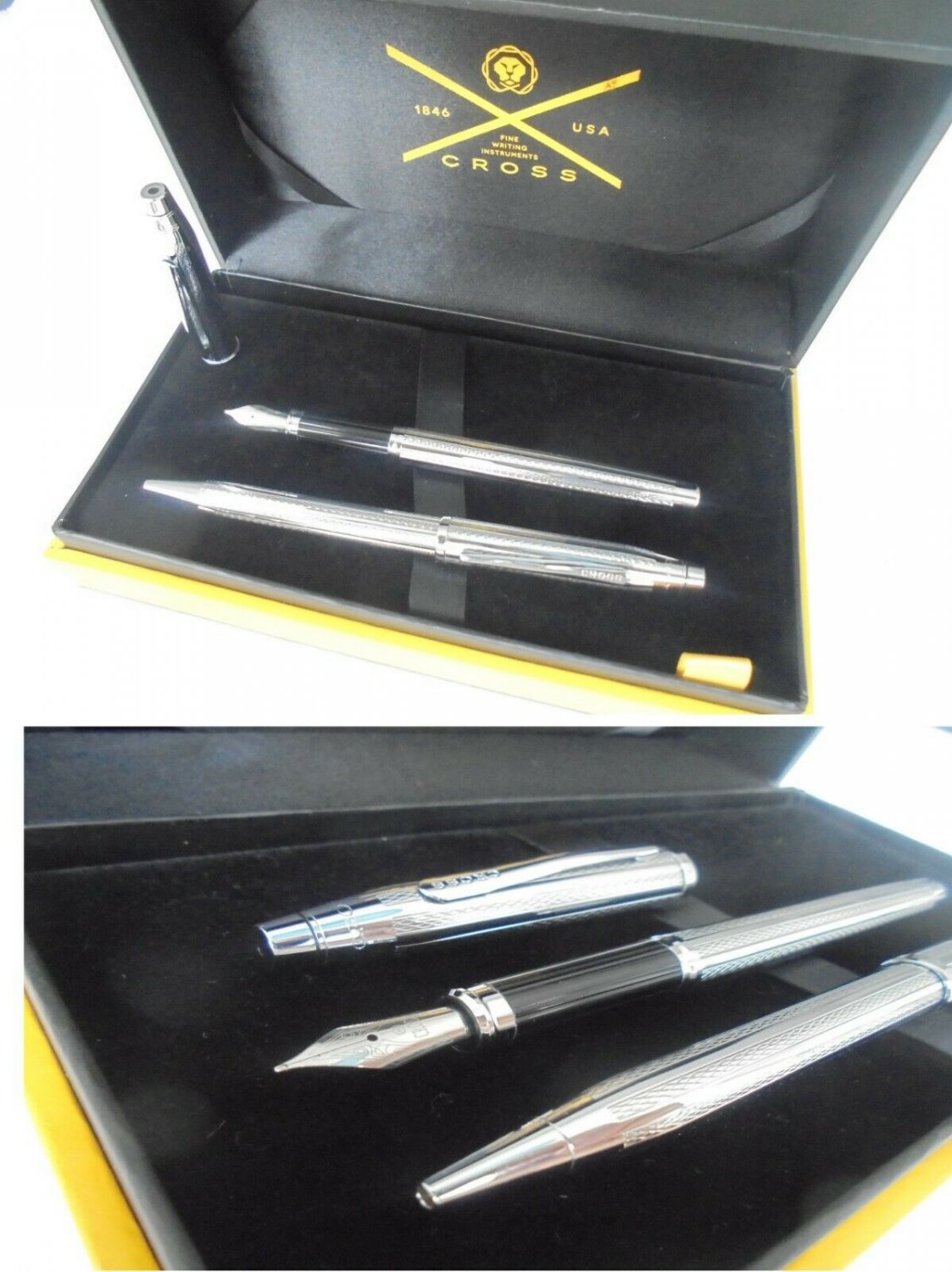 CROSS CLASSIC CENTURY set fountain and ball point pen chromed in gift box