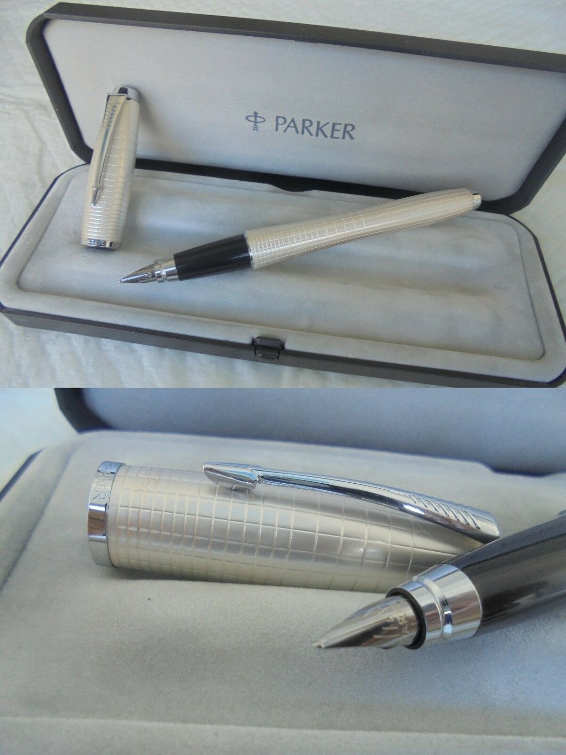 PARKER URBAN PREMIUM Pearl fountain pen in steel in it's gift box Original