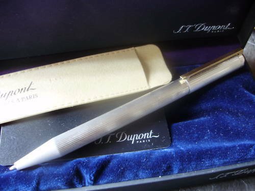 ST DUPONT ball pen silver plated with garantee + gift box Original