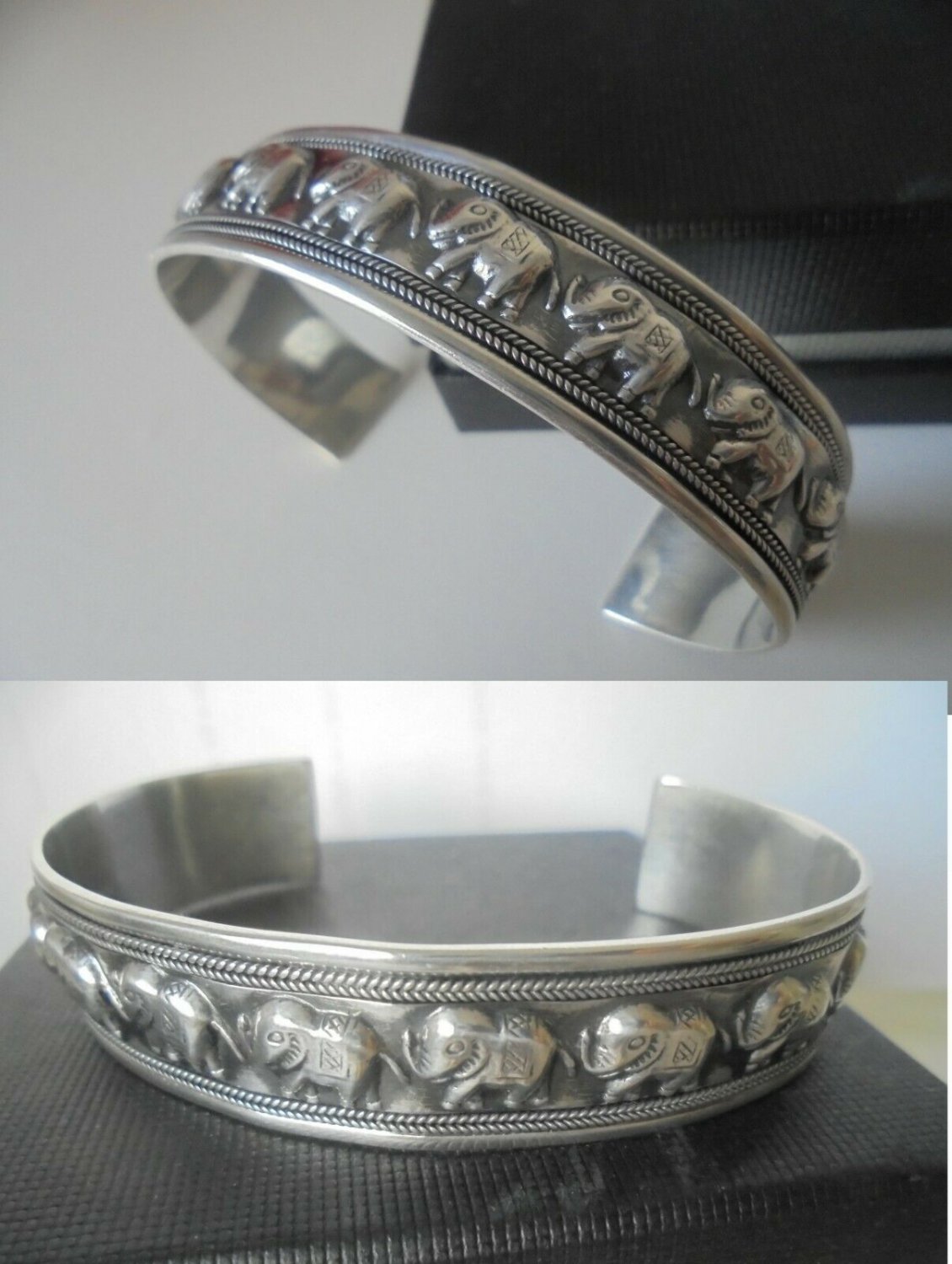SILVER sterling 925 BRACELET with ELEPHANTS Original in gift box