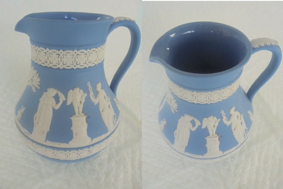 WEDGWOOD water PITCHER Jasper blue cobalt NEOCLASSIC Original