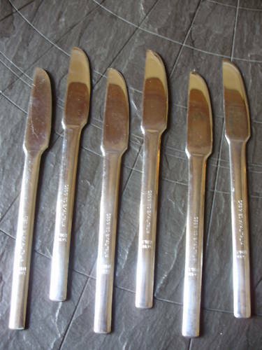 SET of 6 KNIVES of ALITALIA airline stainless steel Pinti Calegaro for first class 1960s