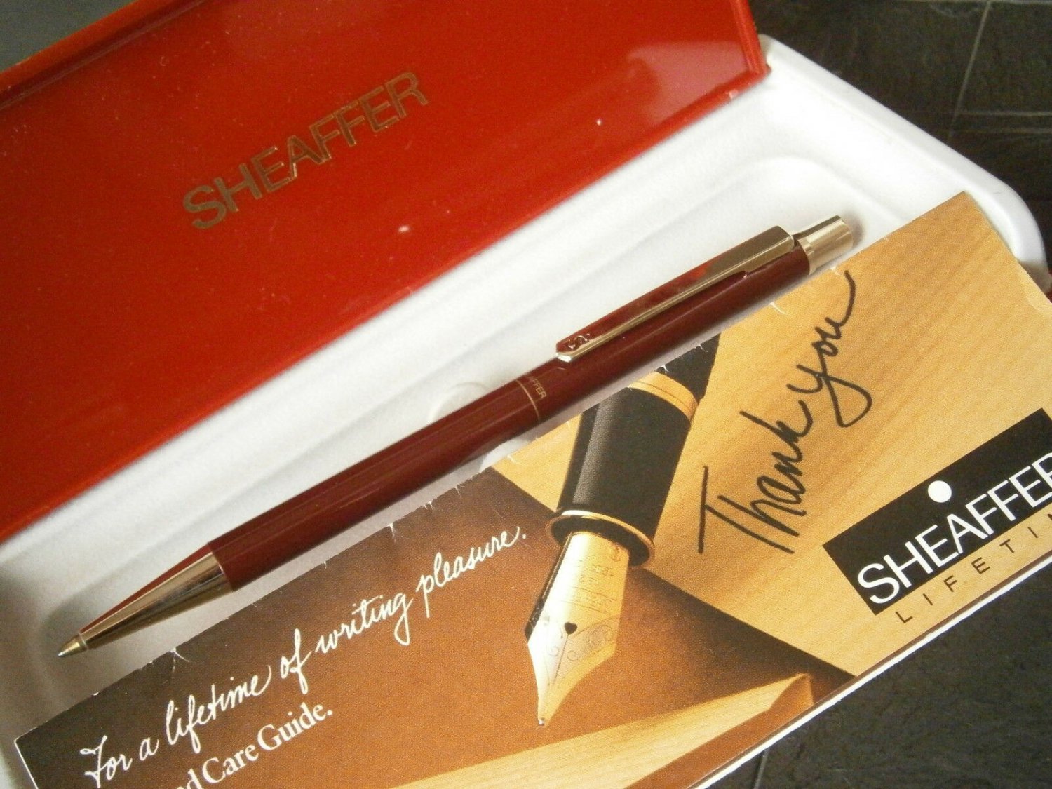 SHEAFFER SAILOR ball pen in steel lacque in dark red color Original in gift box with garantee
