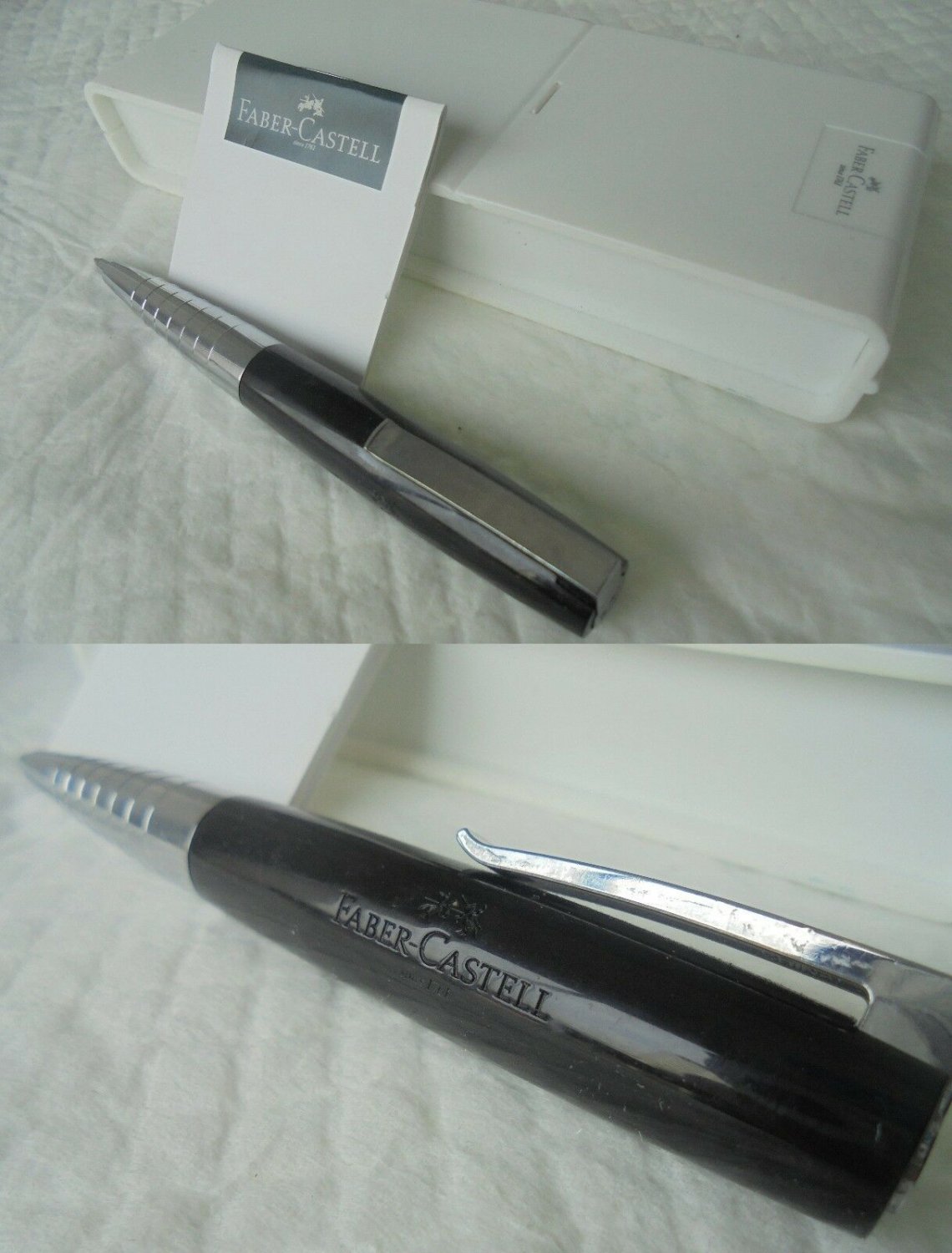 FABER CASTELL LOOM Piano black ball pen and steel In gift box Original