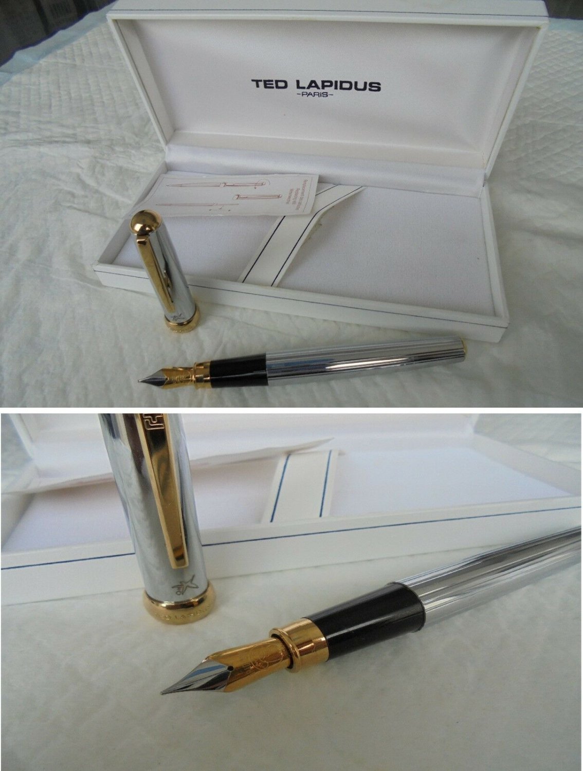 TED LAPIDUS fountain pen in steel In gift box Original