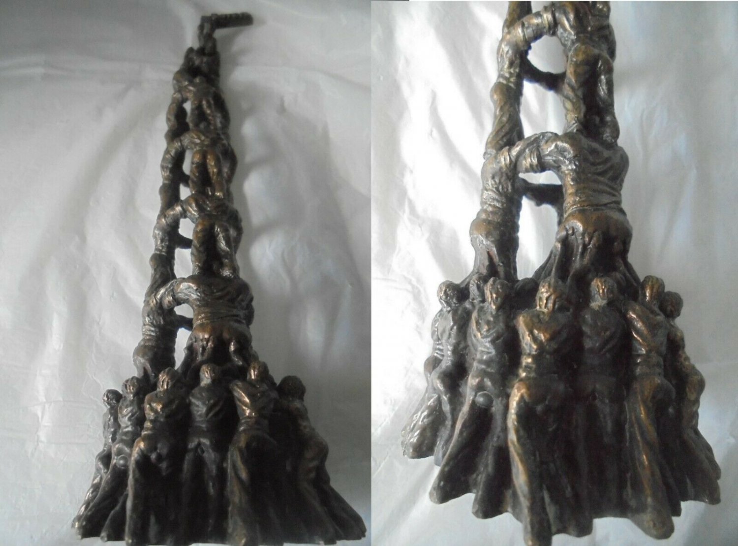 CASTELL CASTELLEROS sculpture in BRONZE human tower Francis Angles Garcia 1999 Original