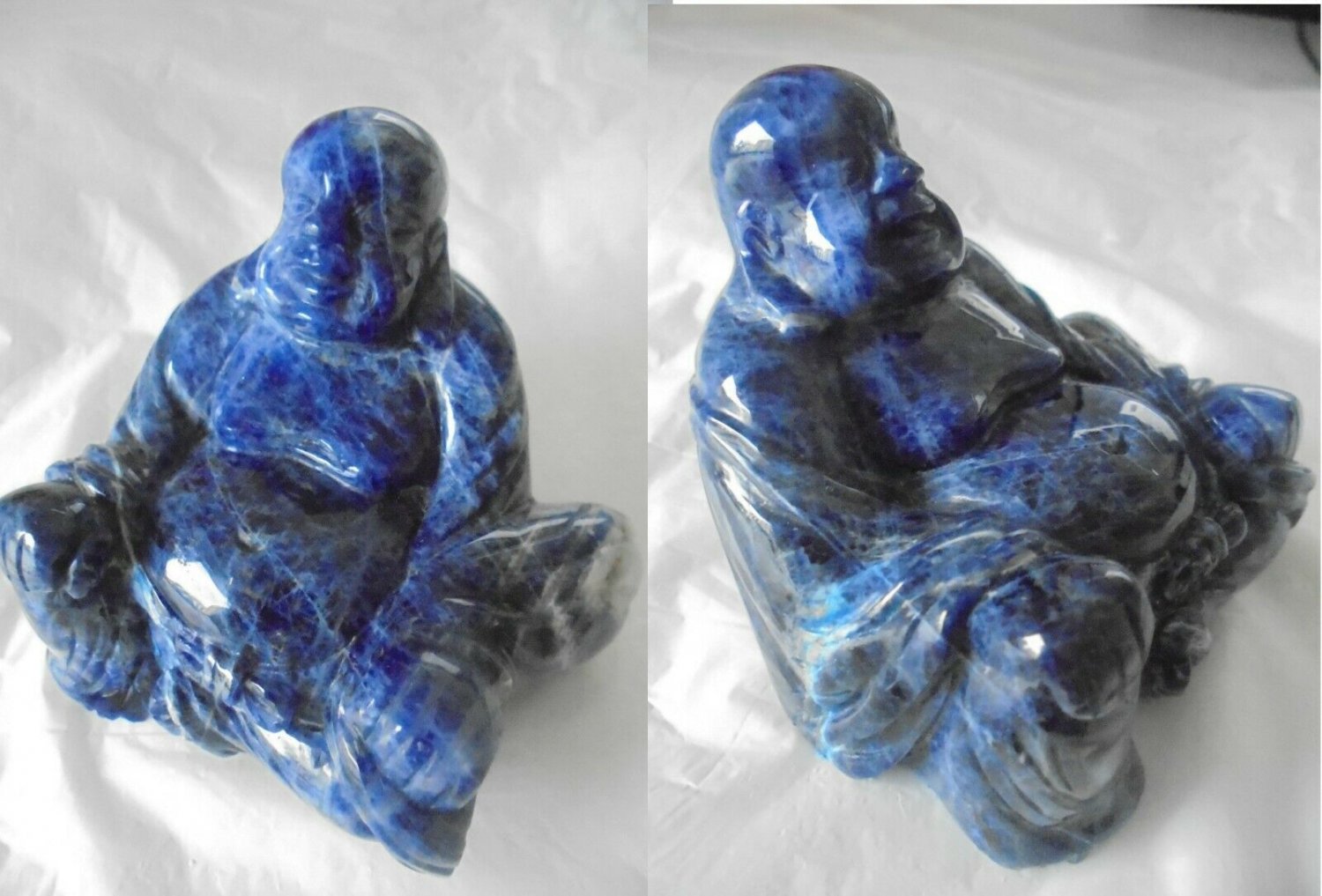Sculpture of BUDDHA in real LAPIS LAZULI Original from 1970s