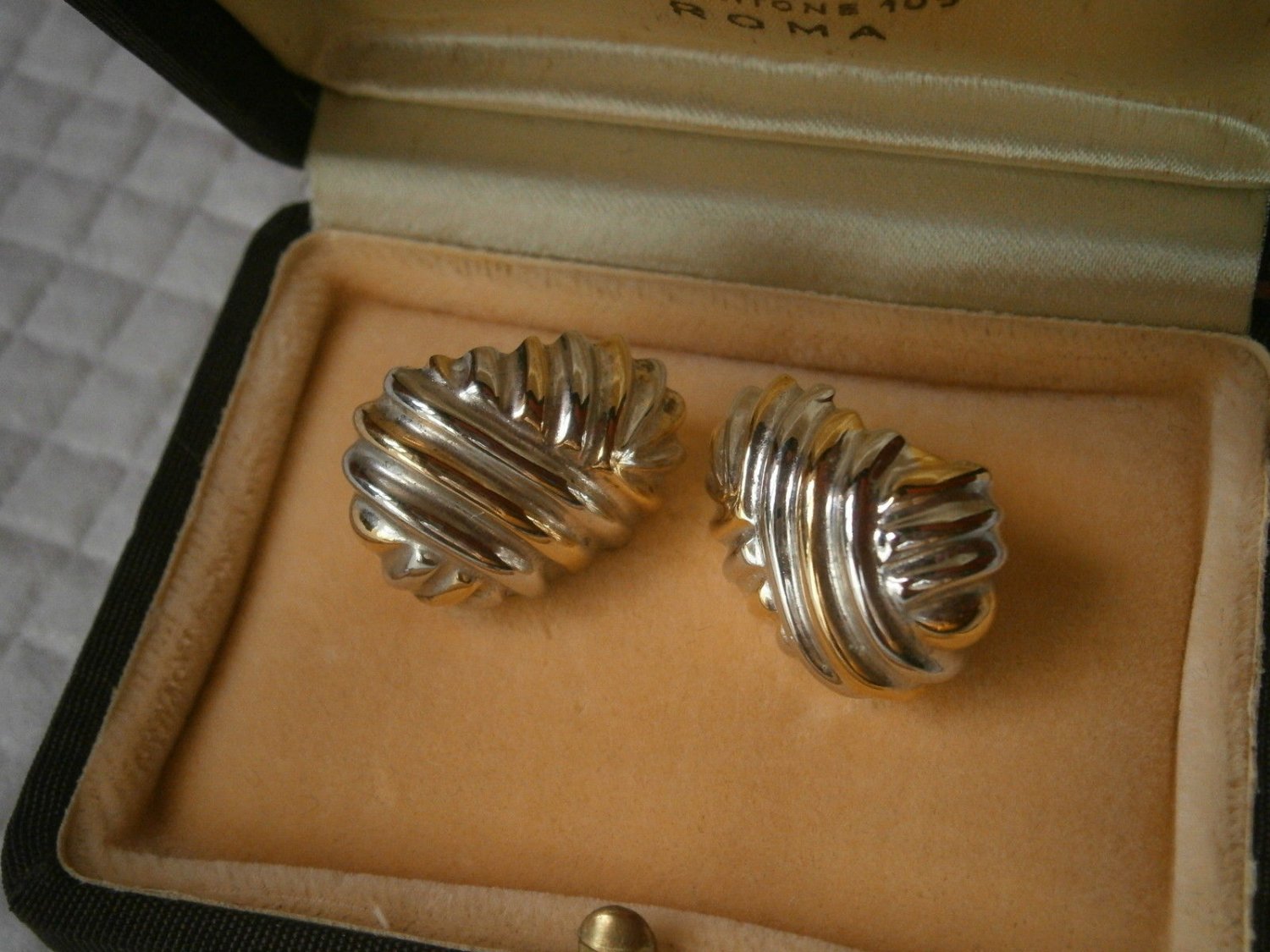 KNOT EARRINGS in STERLING silver 925 and gold plated Original in gift box