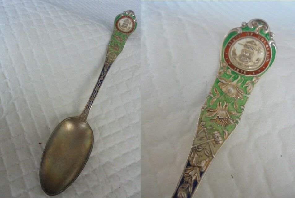 Collectors Spoon in STERLING silver 925 Souvenir of COLORADO USA Original 1939