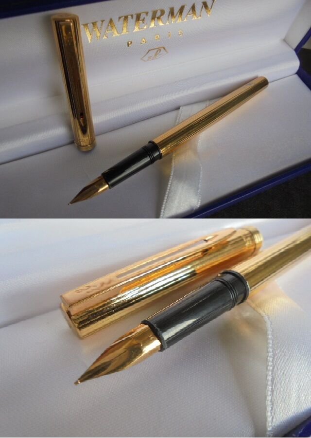 WATERMAN TORSADE fountain pen laminated gold Original in gift box