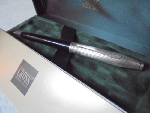 CROSS TOWNSEND ball pen black and silver plated Original in gift box with garantee