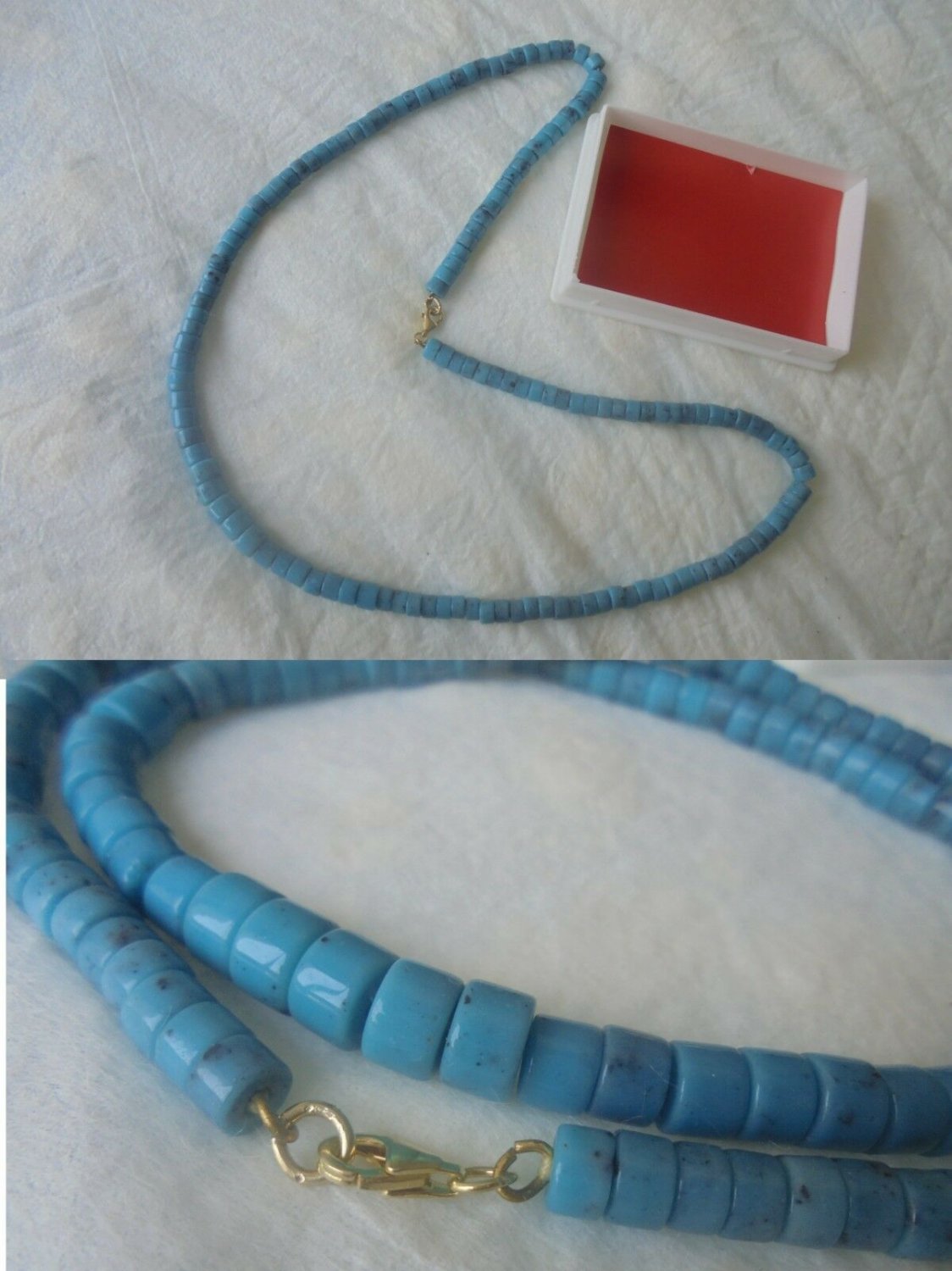 NECKLACE in TURQUOISE and Silver sterling 925 form Native Indians of Zuni Reservation USA 1980s