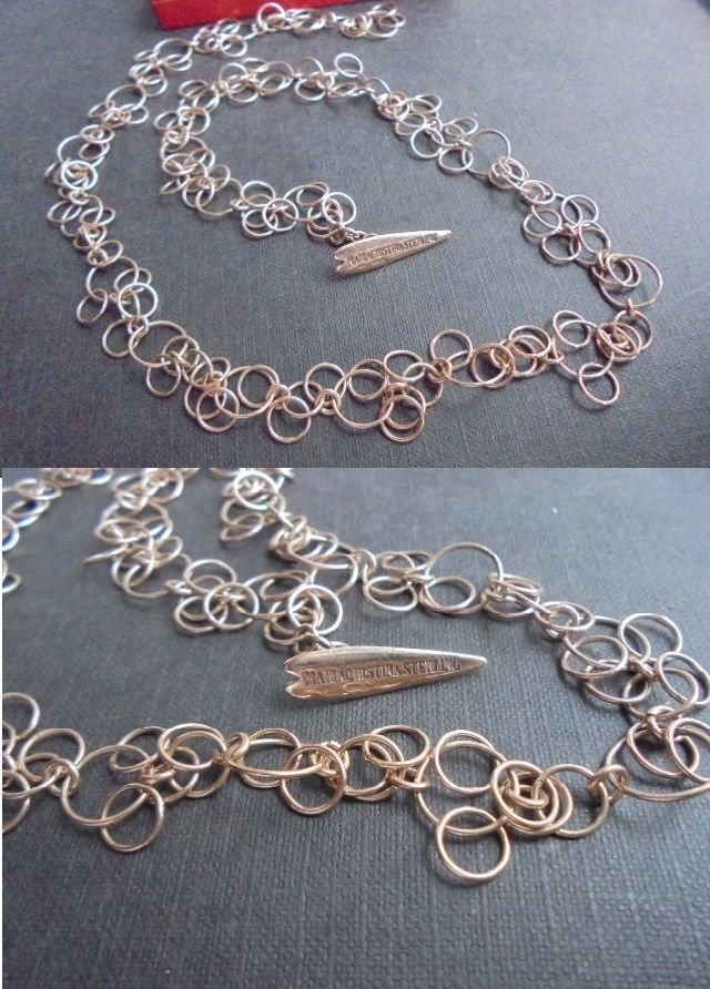 MARIA CRISTINA ITALY necklace vermeil in sterling silver 925 and gold plated Original in gift box