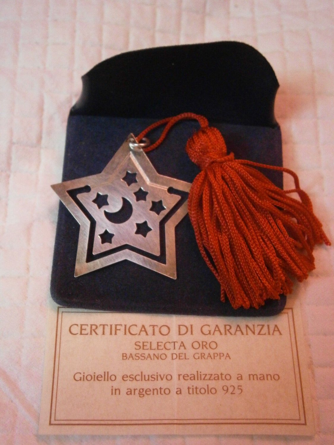 STAR SHAPE BOOKMARK in silver sterling 925 Made in Italy In gift box with garantee + box