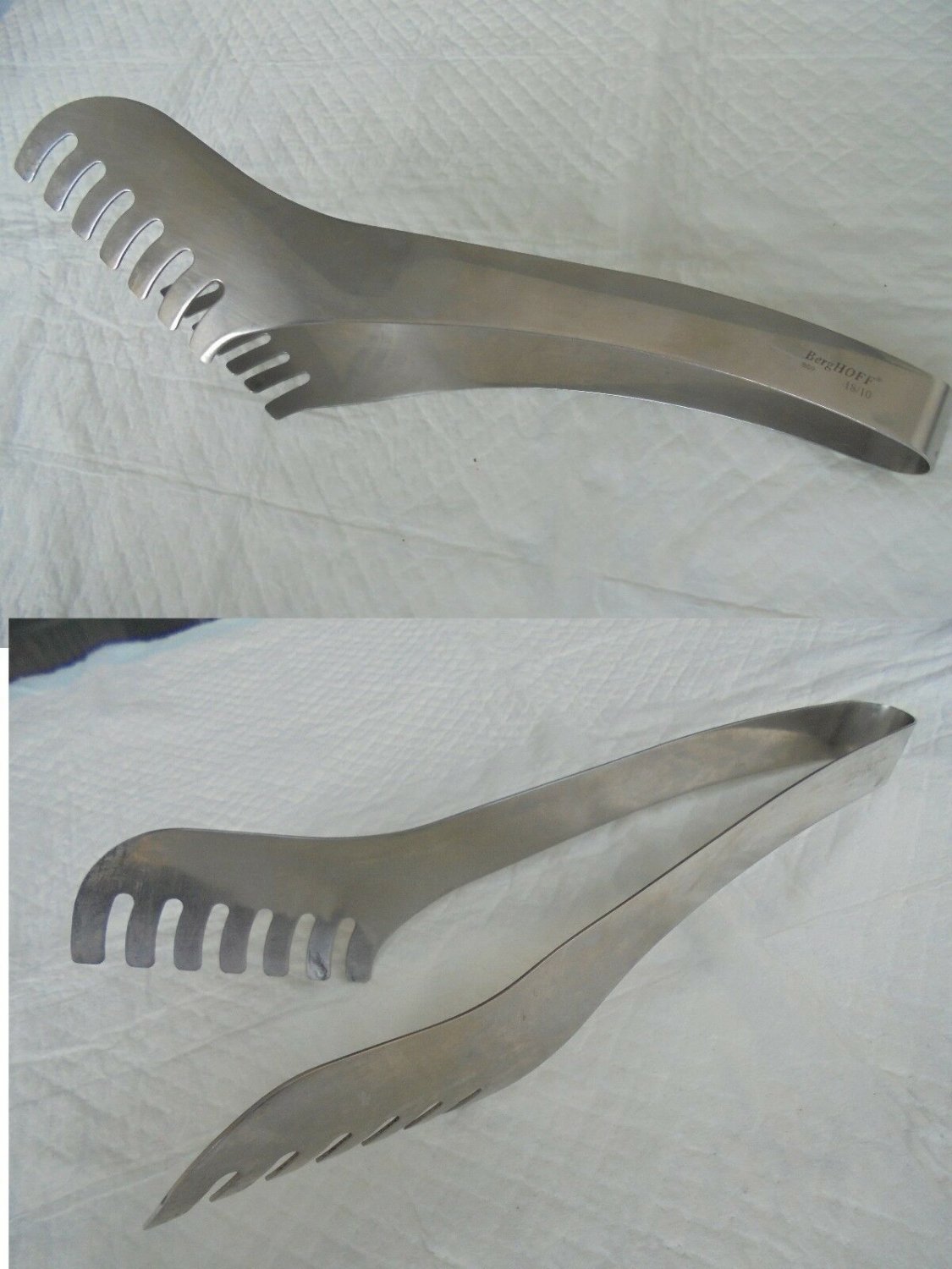 BERGHOFF TONGS in stainless steel Inox 18/10 long approx cm 26 Original